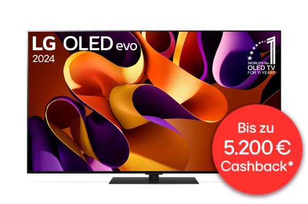 LG EM Cashback Aktion 2024: LG OLED55G49LS - OLED TV Ansicht vorne