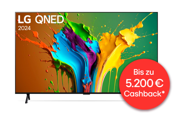 Cashback Aktion: LG 98QNED89T6A 4K TV - Ansicht vorne